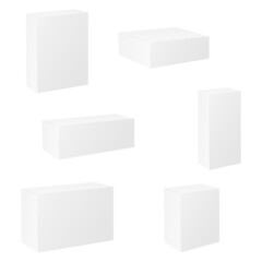 White paper boxes templates for packaging. Vector