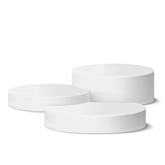 White circle blank product podium scene isolated on white background. Vector