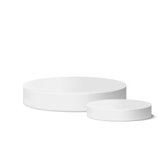 White circle blank product podium scene isolated on white background. Vector