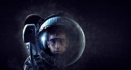 Astronaut and space exploration theme.