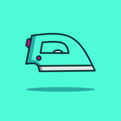 Iron laundry icon flat design vector. Colorful logo with soft background.