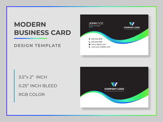 modern abstract clean and simple business card template, Horizontal name card, Stylish stationery design and visiting card, Creative and professional business card design