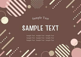 メンフィス　幾何学　フレーム  背景　チョコレートカラー　茶