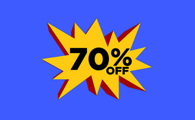 art 70% discount yellow and red explosion promotion