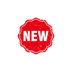 Abstract Red Grungy New Rubber Stamp Sign Illustration Vector, New Text Seal, Mark, Label Design Template