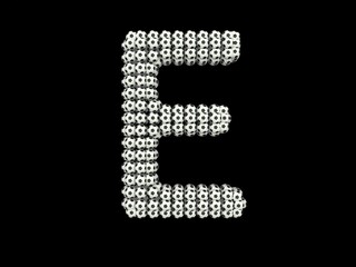 Soccer Football Themed Font  Letter E