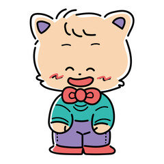 ファンシーレトロな小動物のイラスト