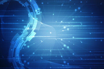 Binary Code Background, Digital Abstract technology background, flowing number one and zero text in binary code format in technology background. Internet Big data Concept