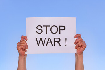 STOP WAR　戦争反対　プラカード　【 反戦 の イメージ 】　