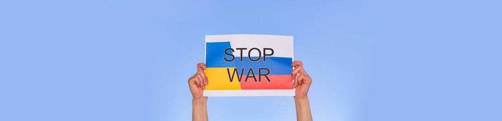 STOP WAR　戦争反対　プラカード　【 反戦 の イメージ 】　