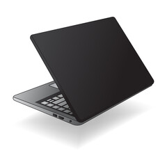 Laptop black color isolated on white background. high detailed. vector illustration.