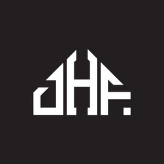 DHF letter logo design on black background. DHF creative initials letter logo concept. DHF letter design.