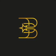 initials B and the concept of star lines. logo for law and consulting in gold color