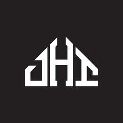DHI letter logo design on black background. DHI creative initials letter logo concept. DHI letter design.