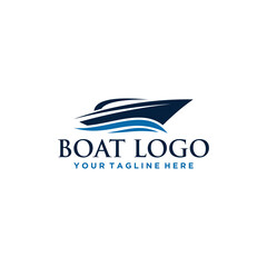 Boat and Sea Logo Sign Design