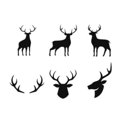 deer silhouette vector design for logo icon
