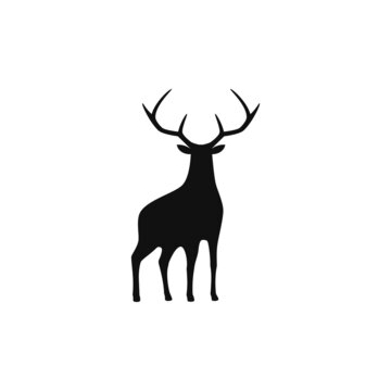 deer silhouette vector design for logo icon