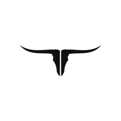 longhorn silhouette vector design for logo icon
