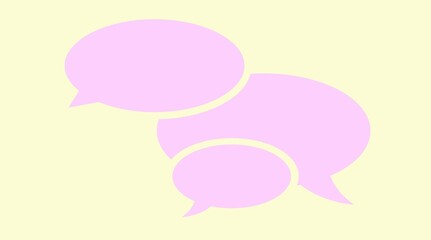 DIALOGUE. Three speech bubble. PASSION for the language and the communication. Conversation. Retro toned style. Illustration. Elegant soft yellow color fund. 