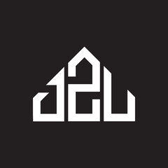 DZU letter logo design on black background. DZU creative initials letter logo concept. DZU letter design.