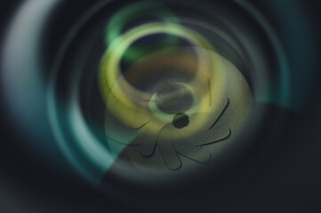 closeup lens of camera, photography industry