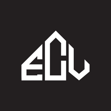 ECV letter logo design on black background. ECV creative initials letter logo concept. ECV letter design.