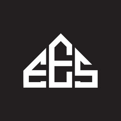 EES letter logo design on black background. EES creative initials letter logo concept. EES letter design.