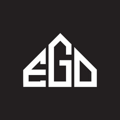 EGO letter logo design on black background. EGO creative initials letter logo concept. EGO letter design.