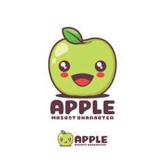 green apple cartoon illustration, with a happy expression, suitable for, logos, prints, stickers, etc