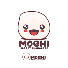 mochi cartoon illustration, with a happy expression, suitable for, logos, prints, stickers, etc