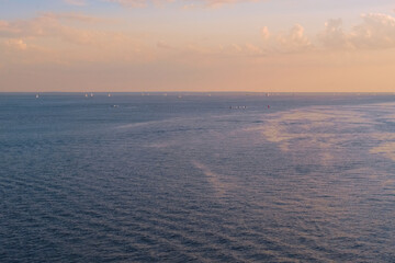 Saint-Petersburg, Russia - Jun 09, 2021: The Gulf of Finland at sunset.
