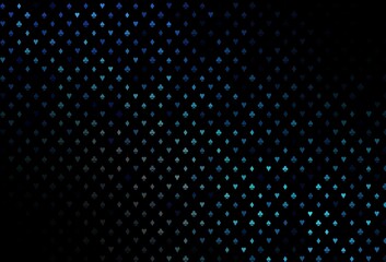 Dark blue vector texture with playing cards.