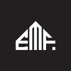 EMF letter logo design on black background. EMF creative initials letter logo concept. EMF letter design.