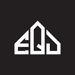 EQJ letter logo design on black background. EQJ creative initials letter logo concept. EQJ letter design.
