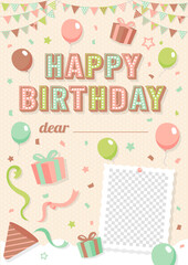 Happy birthday greeting card vector illustration