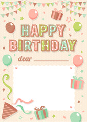 Happy birthday greeting card vector illustration