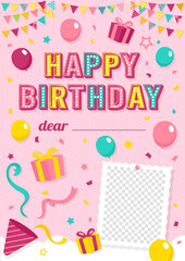 Happy birthday greeting card vector illustration