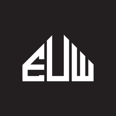 EUW letter logo design on black background. EUW creative initials letter logo concept. EUW letter design.