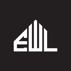 EWL letter logo design on black background. EWL creative initials letter logo concept. EWL letter design.