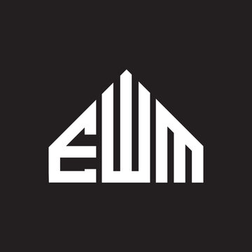EWM letter logo design on black background. EWM creative initials letter logo concept. EWM letter design.