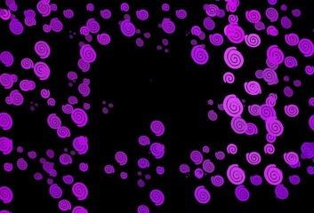 Dark Purple vector background with lava shapes.