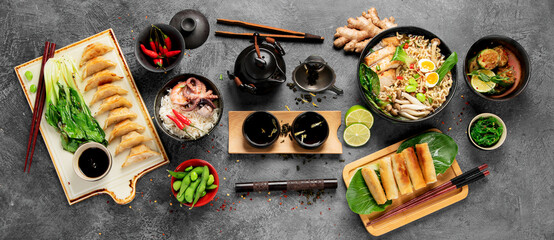 Various of asian meals.