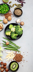 Food sources of plant based diet.