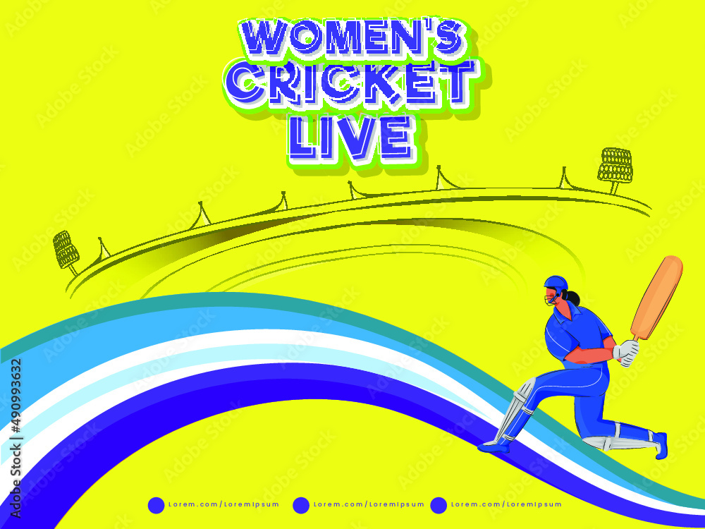 Sticker women's cricket world championship concept.