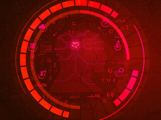 2d illustration digital Artificial mind concept