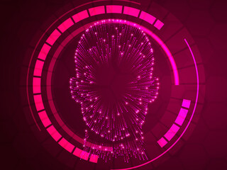 2d illustration digital Artificial mind concept