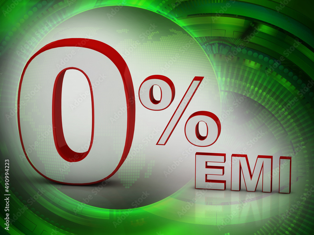 Poster 3d rendering zero percentage word