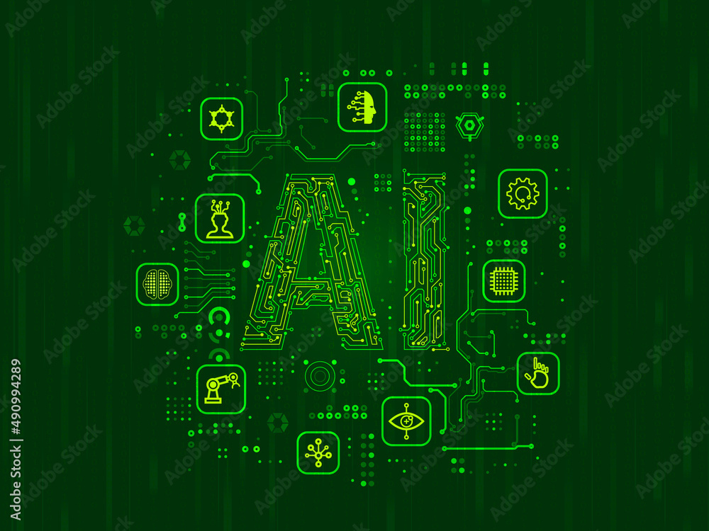 Poster 2d rendering artificial intelligence (ai) concept