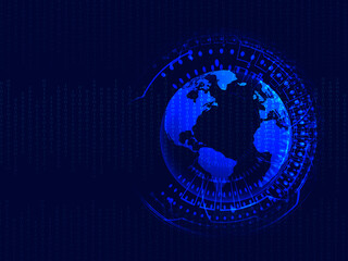 2d illustration global network digital background