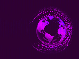 2d illustration global network digital background